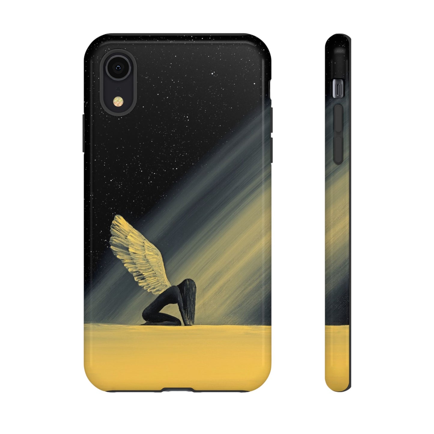 Phone case mockup featuring Space Between artwork by Lunar Lullabies