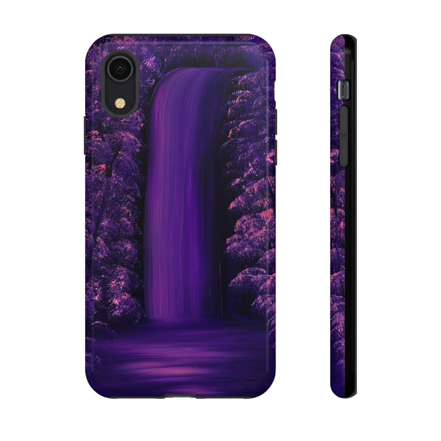 Phone case mockup featuring Plum Forest artwork by Lunar Lullabies