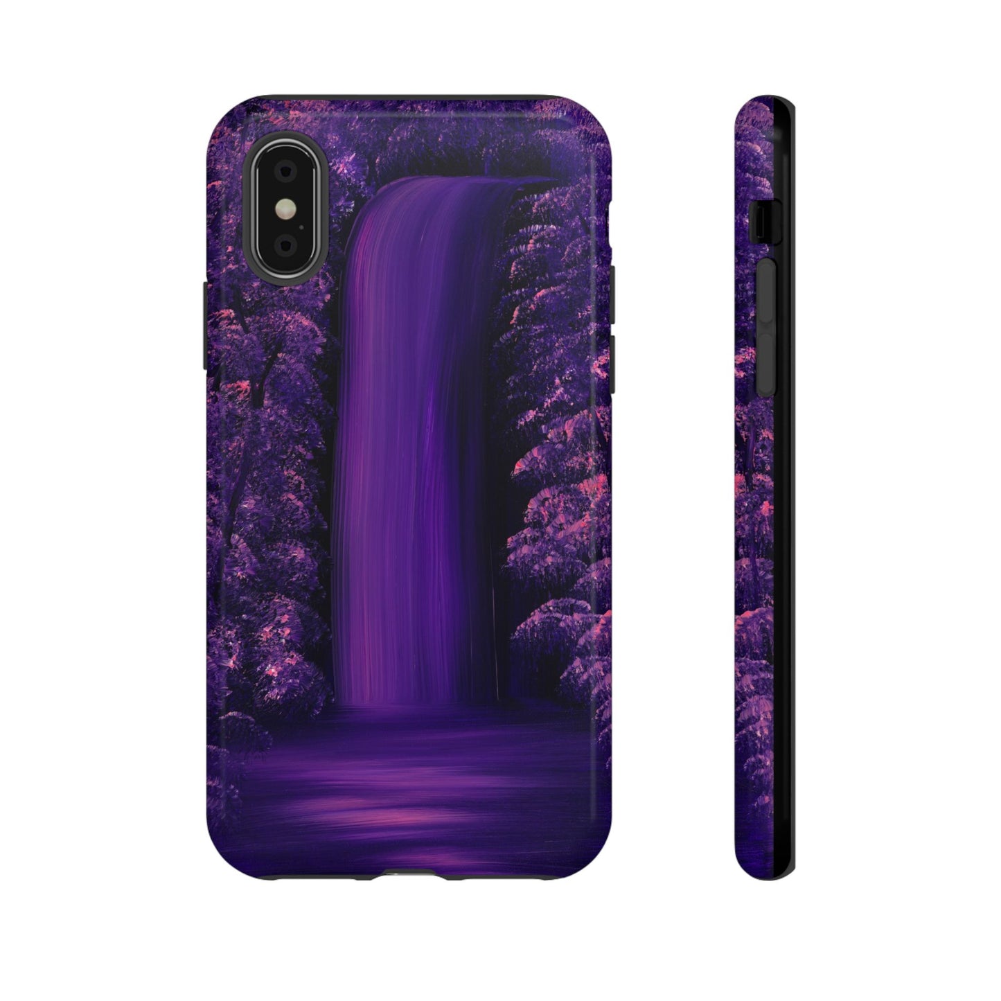 Phone case mockup featuring Plum Forest artwork by Lunar Lullabies