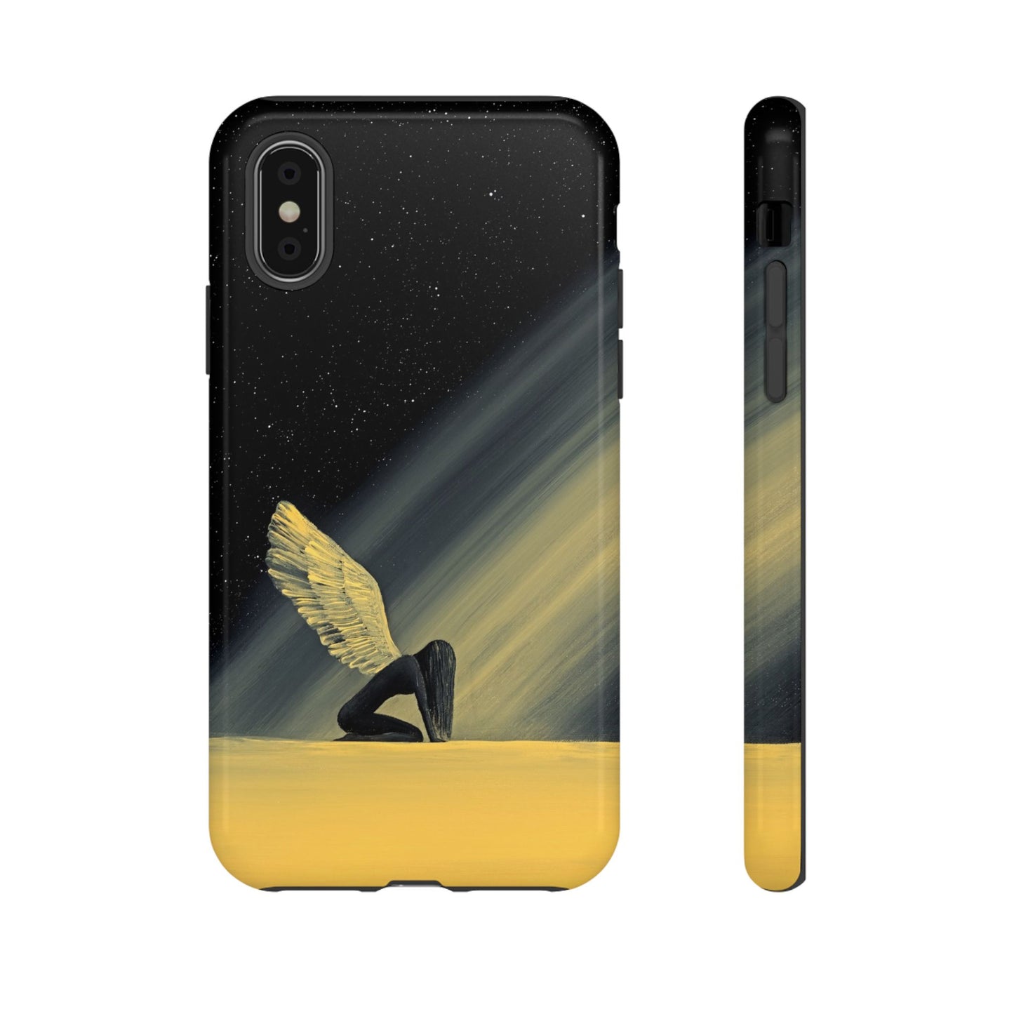 Phone case mockup featuring Space Between artwork by Lunar Lullabies