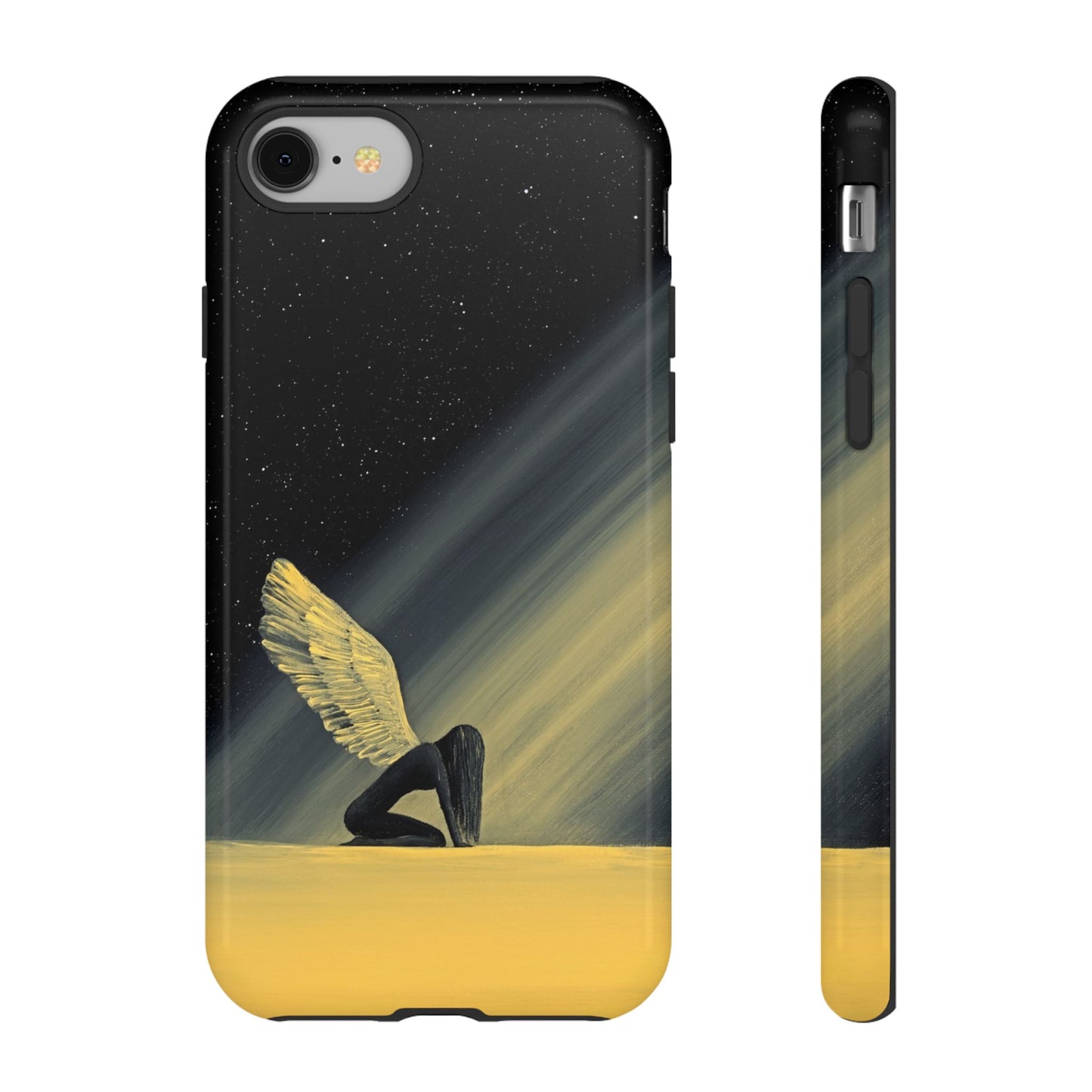 Phone case mockup featuring Space Between artwork by Lunar Lullabies