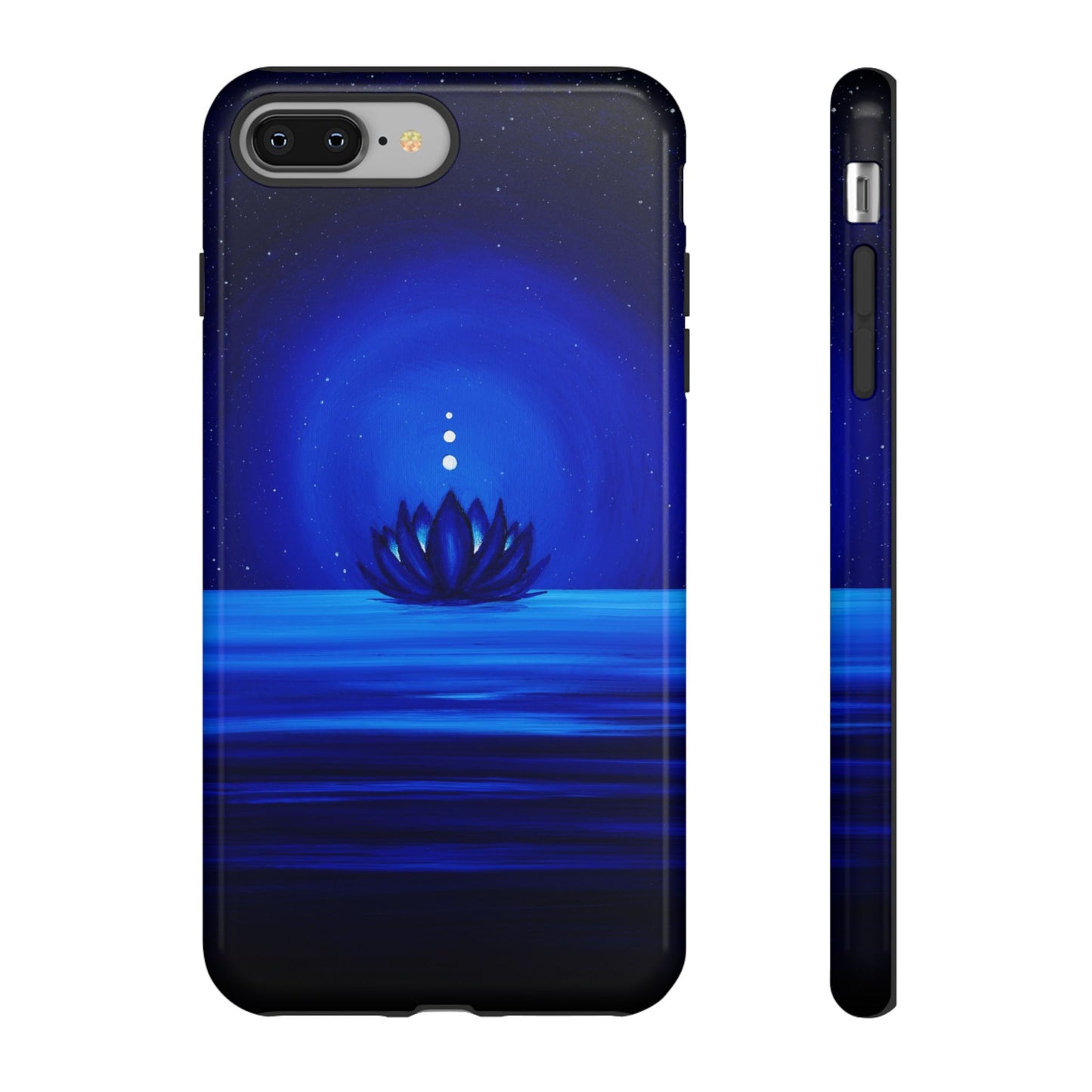 Phone case mockup featuring No Mud No Lotus artwork by Lunar Lullabies